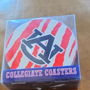 AU  Collegiate Coasters with Orange and White Design